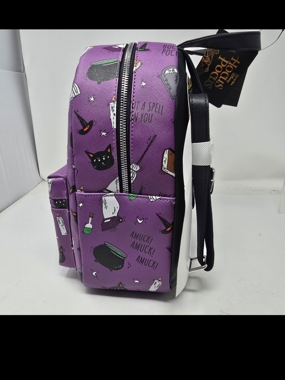 NWT Disney Bioworld Hocus Pocus Icons Mini Backpack Purple Black Movie - Picture 7 of 10